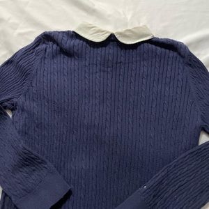 tommy hilfiger collared knit cable sweater